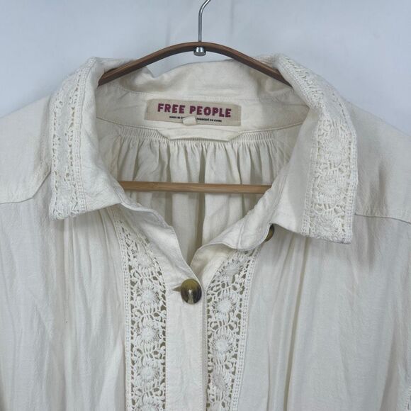 Free People Louisa Jacket Viscose/Linen Sz L - Picture 3 of 10